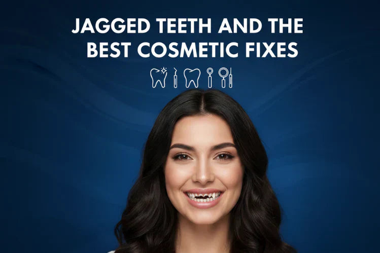 Una niña sonriendo con dientes irregulares