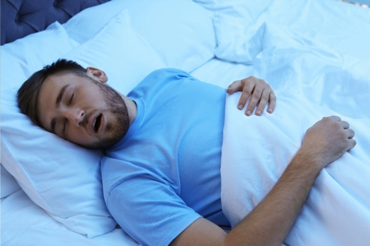 Man suffering from sleep apnea
